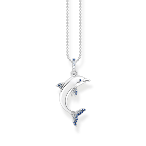 Thomas Sabo Ocean Vibes Kette Delfin mit blauen Steinen KE2144-644-1 bei Juwelier am Schloss in Schwetzingen Baden-Württemberg