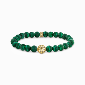 Thomas Sabo Sterling Silver Beads-Armband aus grünen Steinen vergoldet A2145-140-6 bei Juwelier am Schloss in Schwetzingen Baden-Württemberg