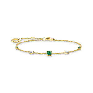 Thomas Sabo Charm Club Armband mit grünen und weißen Steinen gold A2059-971-7 bei Juwelier am Schloss in Schwetzingen Baden-Württemberg