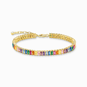 Thomas Sabo Rainbow Heritage Tennisarmband mit bunten Steinen vergoldet A2030-996-7 bei Juwelier am Schloss in Schwetzingen Baden-Württemberg