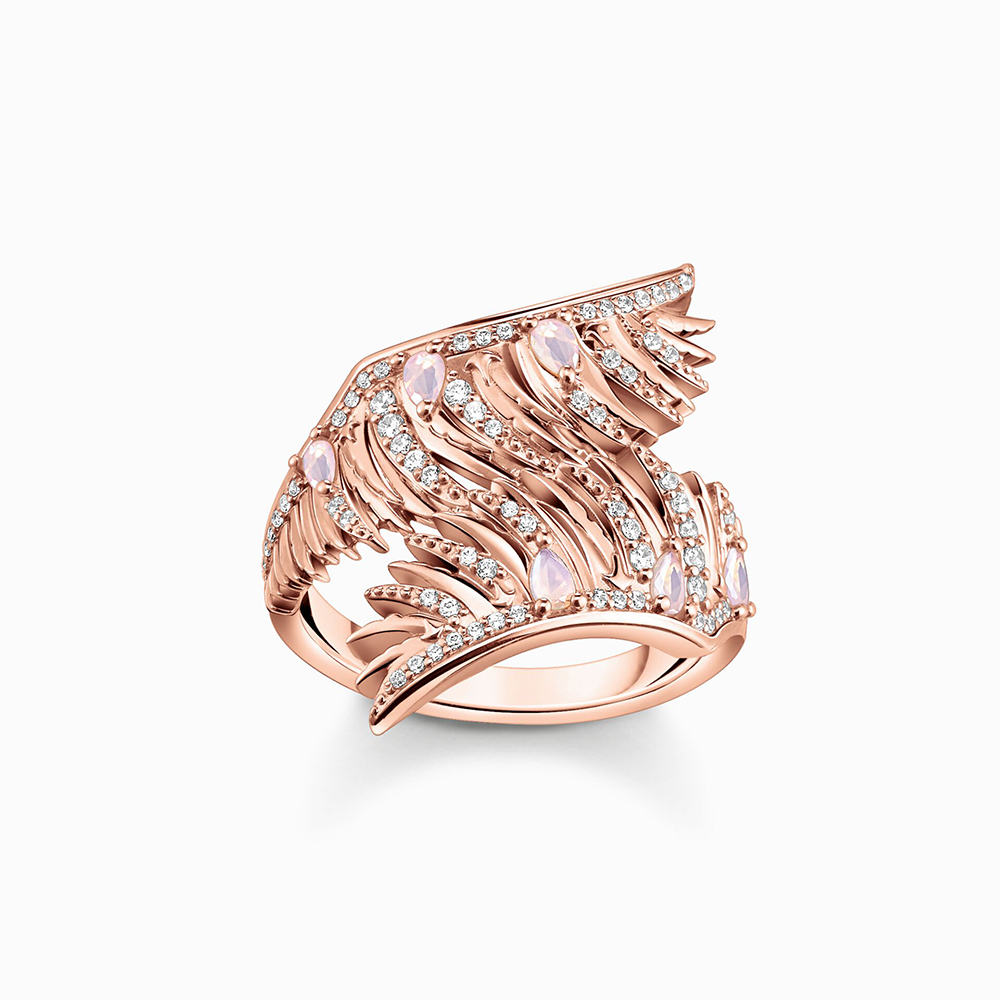 Thomas Sabo Rising Phoenix Ring Phönix-Flügel mit rosa Steinen roségold TR2409-323-9 bei Juwelier am Schloss in Schwetzingen Baden-Württemberg