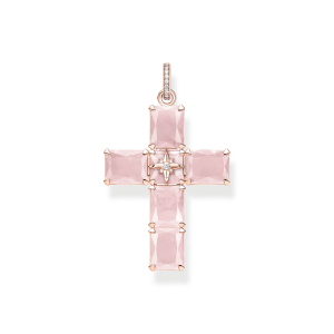 Thomas Sabo Sparkling Heitage Anhänger Kreuz große rosa Steine mit Stern PE880-417-9 bei Juwelier am Schloss in Schwetzingen Baden-Württemberg