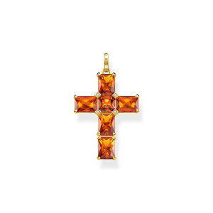 Thomas Sabo Sparkling Heitage Anhänger Kreuz orange Steine PE890-971-8 bei Juwelier am Schloss in Schwetzingen Baden-Württemberg