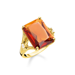 Thomas Sabo Sparkling Heitage Ring Stein orange groß mit Stern TR2261-971-8 bei Juwelier am Schloss in Schwetzingen Baden-Württemberg