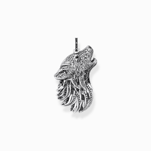 Thomas Sabo Sterling Silver Anhänger Wolf Profil mit Steinen Silber geschwärzt PE966-643-21 bei Juwelier am Schloss in Schwetzingen Baden-Württemberg