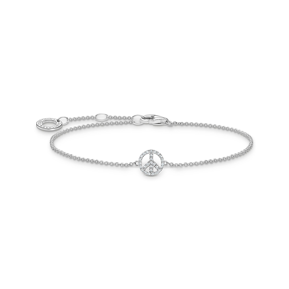 Thomas Sabo Charm Club Armband Peace mit weißen Steinen silber A2083-051-14 bei Juwelier am Schloss in Schwetzingen Baden-Württemberg