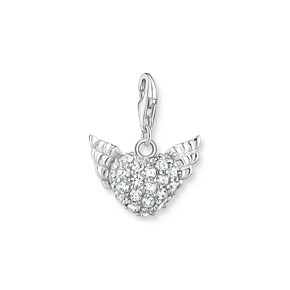 Thomas Sabo Charm Club Charm-Anhänger Flügelherz weiße Steine silber 0626-051-14 bei Juwelier am Schloss in Schwetzingen Baden-Württemberg