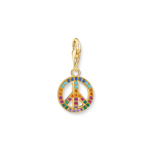 Thomas Sabo Charm Club Charm-Anhänger Peace mit bunten Steinen gold 1898-488-7 bei Juwelier am Schloss in Schwetzingen Baden-Württemberg