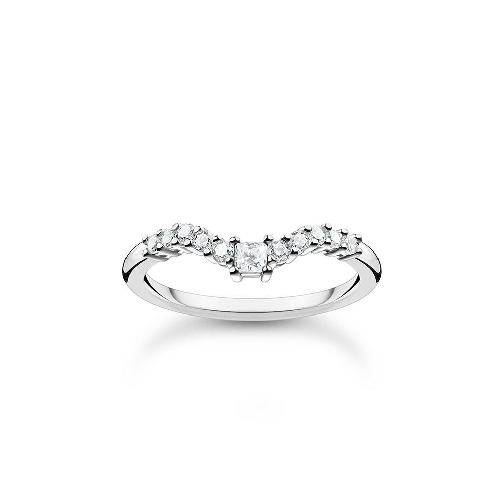 Thomas Sabo Charm Club Ring mit weißen Steinen silber TR2398-051-14 bei Juwelier am Schloss in Schwetzingen Baden-Württemberg