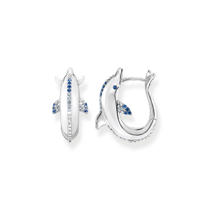 Thomas Sabo Ocean Vibes Creolen Delfin mit blauen Steinen CR688-644-1 bei Juwelier am Schloss in Schwetzingen Baden-Württemberg