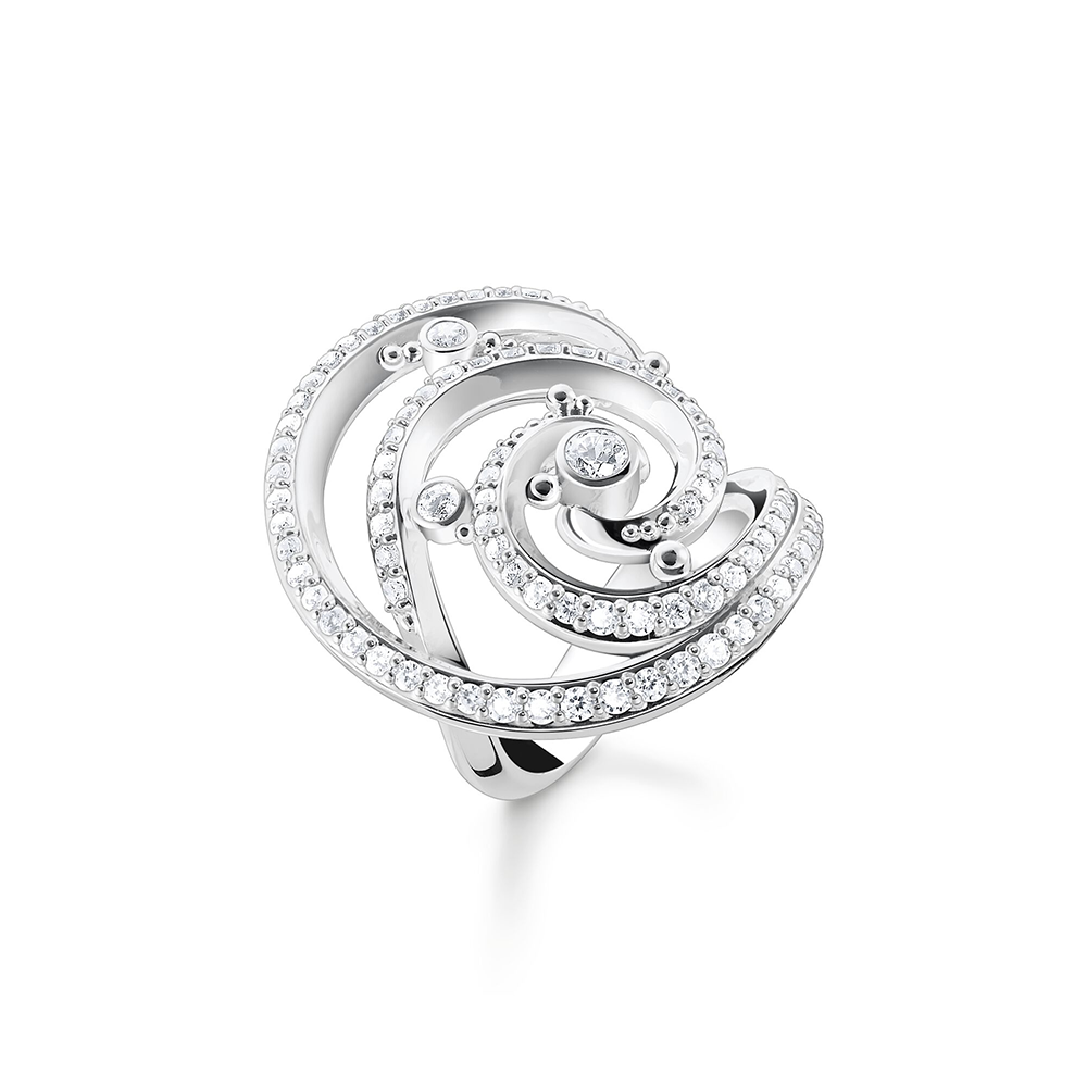 Thomas Sabo Ocean Vibes Ring Welle mit weißen Steinen TR2379-051-14 bei Juwelier am Schloss in Schwetzingen Baden-Württemberg