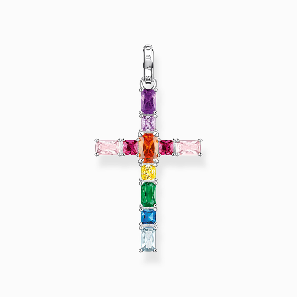 Thomas Sabo Rainbow Heritage Anhänger Kreuz mit bunten Steinen Silber PE939-073-7 bei Juwelier am Schloss in Schwetzingen Baden-Württemberg