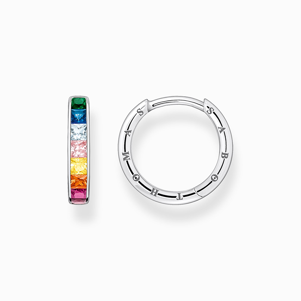 Thomas Sabo Rainbow Heritage Creolen mit bunten Steinen Pavé Silber CR668-477-7 bei Juwelier am Schloss in Schwetzingen Baden-Württemberg