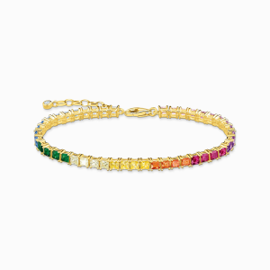 Thomas Sabo Rainbow Heritage Tennisarmband mit bunten Steinen vergoldet A2029-996-7 bei Juwelier am Schloss in Schwetzingen Baden-Württemberg