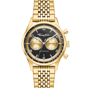 Thomas Sabo Rebel at Heart Herrenuhr Rebel at Heart Chronograph gold schwarz WA0376-264-203 bei Juwelier am Schloss in Schwetzingen Baden-Württemberg