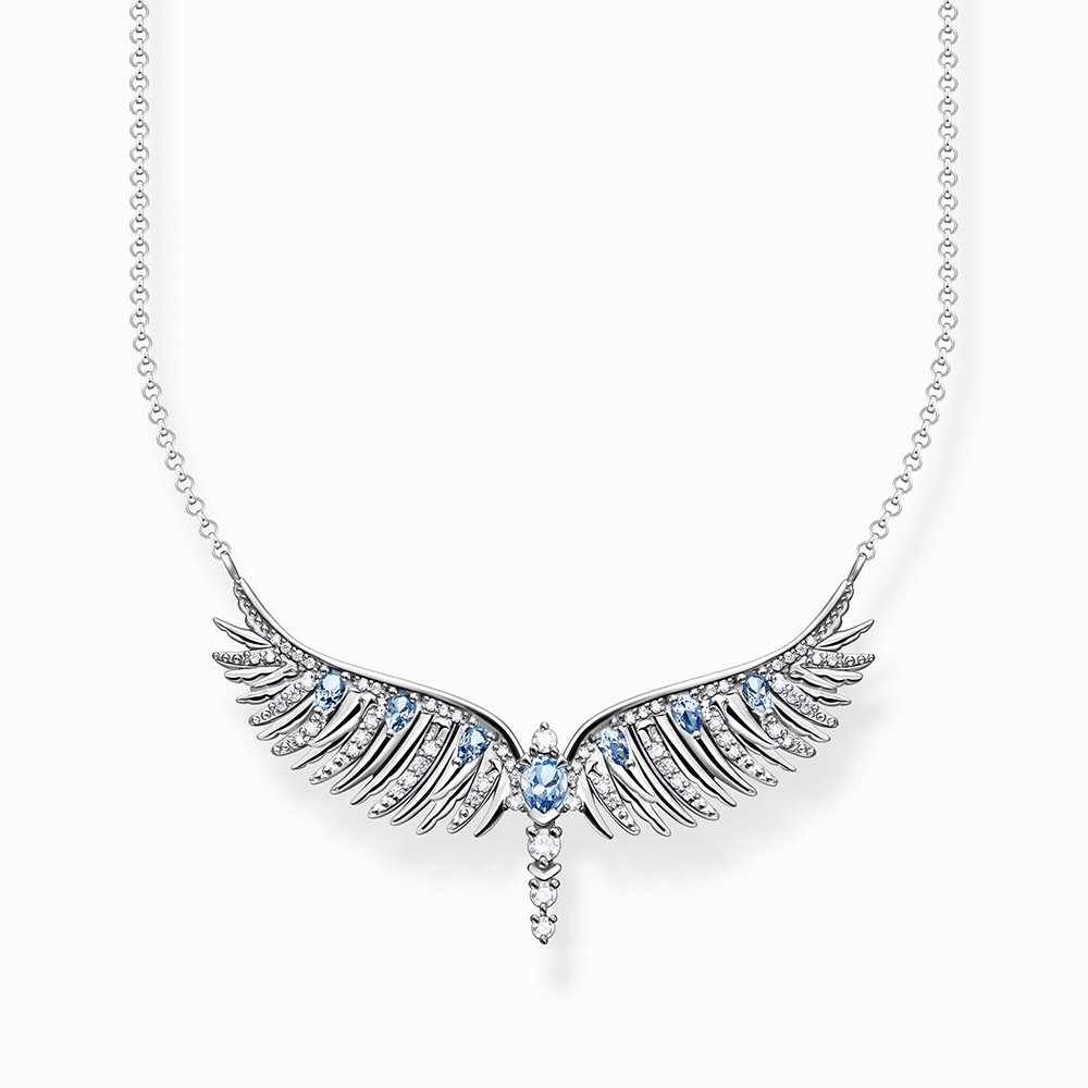 Thomas Sabo Rising Phoenix Kette Phönix-Flügel mit blauen Steinen silber KE2167-644-1 bei Juwelier am Schloss in Schwetzingen Baden-Württemberg