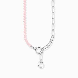 Thomas Sabo Sterling Silver Collier mit Gliederkettenelementen und rosa Beads Silber KE2193-035-9 bei Juwelier am Schloss in Schwetzingen Baden-Württemberg