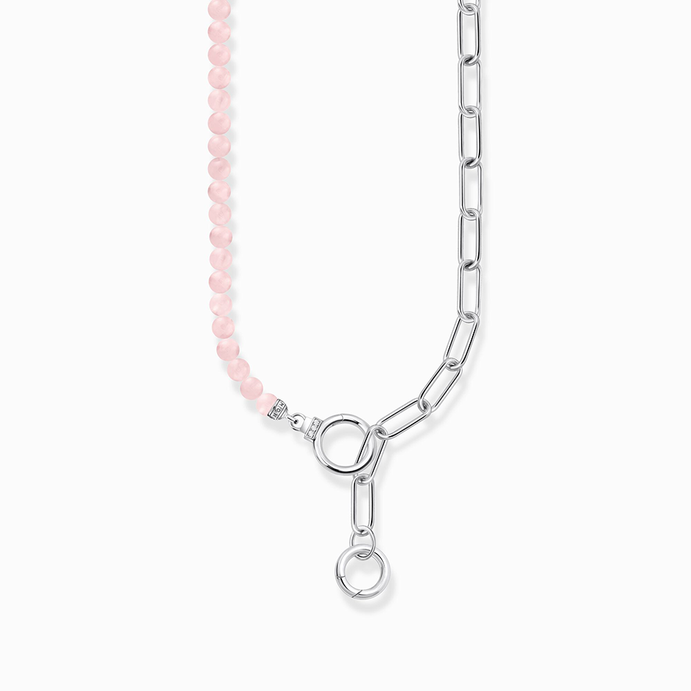 Thomas Sabo Sterling Silver Collier mit Gliederkettenelementen und rosa Beads Silber KE2193-035-9 bei Juwelier am Schloss in Schwetzingen Baden-Württemberg