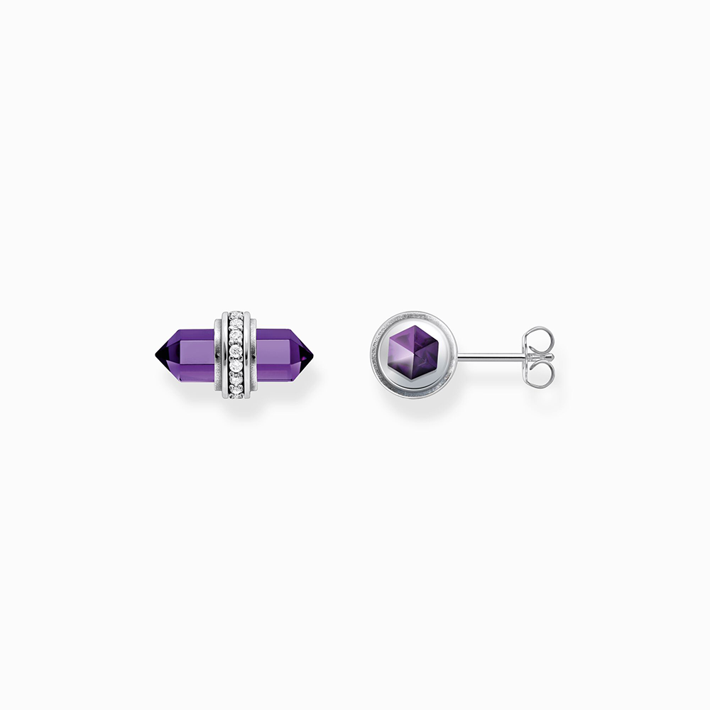 Thomas Sabo Sterling Silver Ohrstecker mit violettem Onyx Kristall Silber H2281-643-13 bei Juwelier am Schloss in Schwetzingen Baden-Württemberg