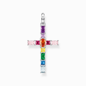 Thomas Sabo Rainbow Heritage Anhänger Kreuz mit bunten Steinen Silber PE939-073-7 bei Juwelier am Schloss in Schwetzingen Baden-Württemberg