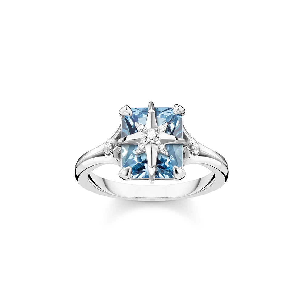 Thomas Sabo Sparkling Heitage Ring Stein blau mit Stern TR2288-644-1 bei Juwelier am Schloss in Schwetzingen Baden-Württemberg