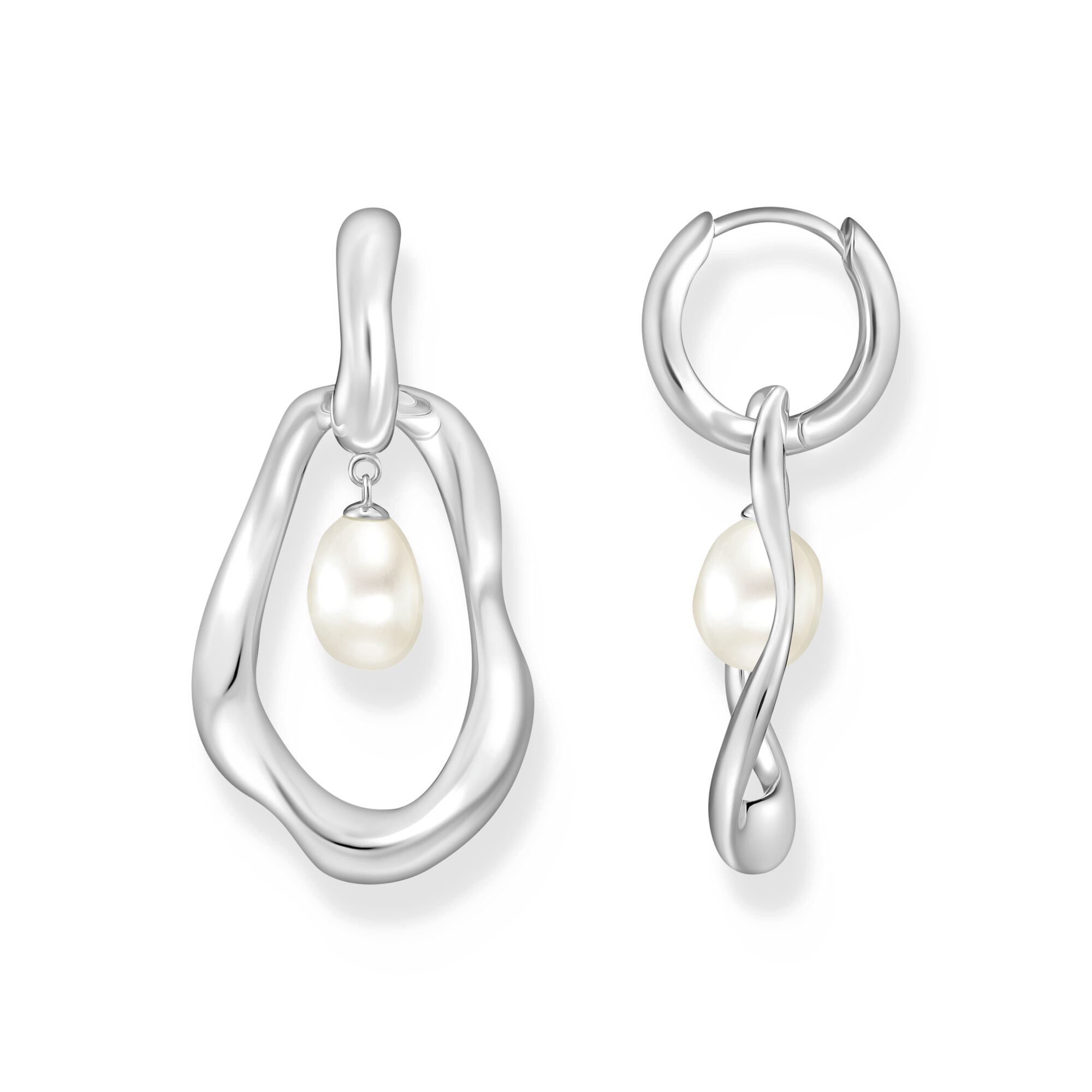 Thomas Sabo Creolen mit Perlen-Anhänger Natural Beauty Silber H2321-082-14 bei Juwelier am Schloss in Schwetzingen Baden-Württemberg