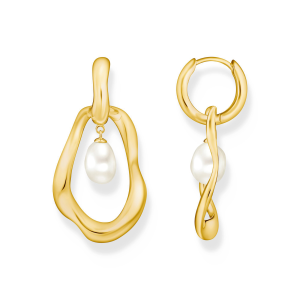 Thomas Sabo Creolen mit Perlen-Anhänger Natural Beauty vergoldet H2321-430-14 bei Juwelier am Schloss in Schwetzingen Baden-Württemberg