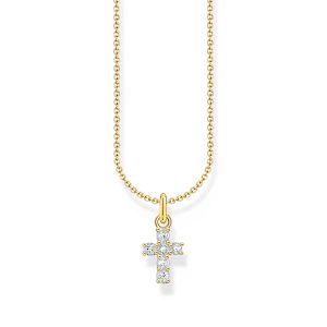 Thomas Sabo True Romance Kette mit weißem Kreuz-Anhänger vergoldet KE2226-414-14 bei Juwelier am Schloss in Schwetzingen Baden-Württemberg