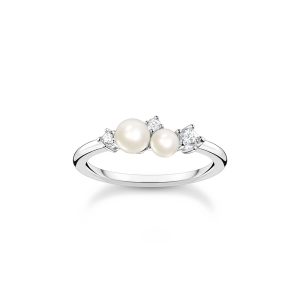 Thomas Sabo True Romance Ring Perlen mit weißen Steinen silber TR2368-167-14 bei Juwelier am Schloss in Schwetzingen Baden-Württemberg