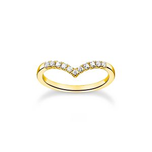 Thomas Sabo True Romance Ring V-Form mit weißen Steinen gold TR2394-414-14 bei Juwelier am Schloss in Schwetzingen Baden-Württemberg