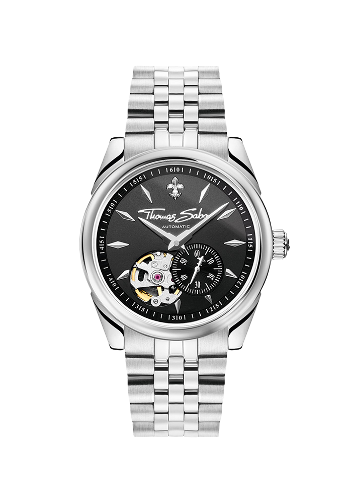 Thomas Sabo Automatikuhr mit 36 mm und Lilienemblem silberfarben WA0414-201-203 bei Juwelier am Schloss in Schwetzingen Baden-Württemberg