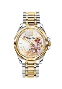 Thomas Sabo Damenuhr Blumen aus rosafarbenen Steinen bicolor WA0382-291-201 bei Juwelier am Schloss in Schwetzingen Baden-Württemberg