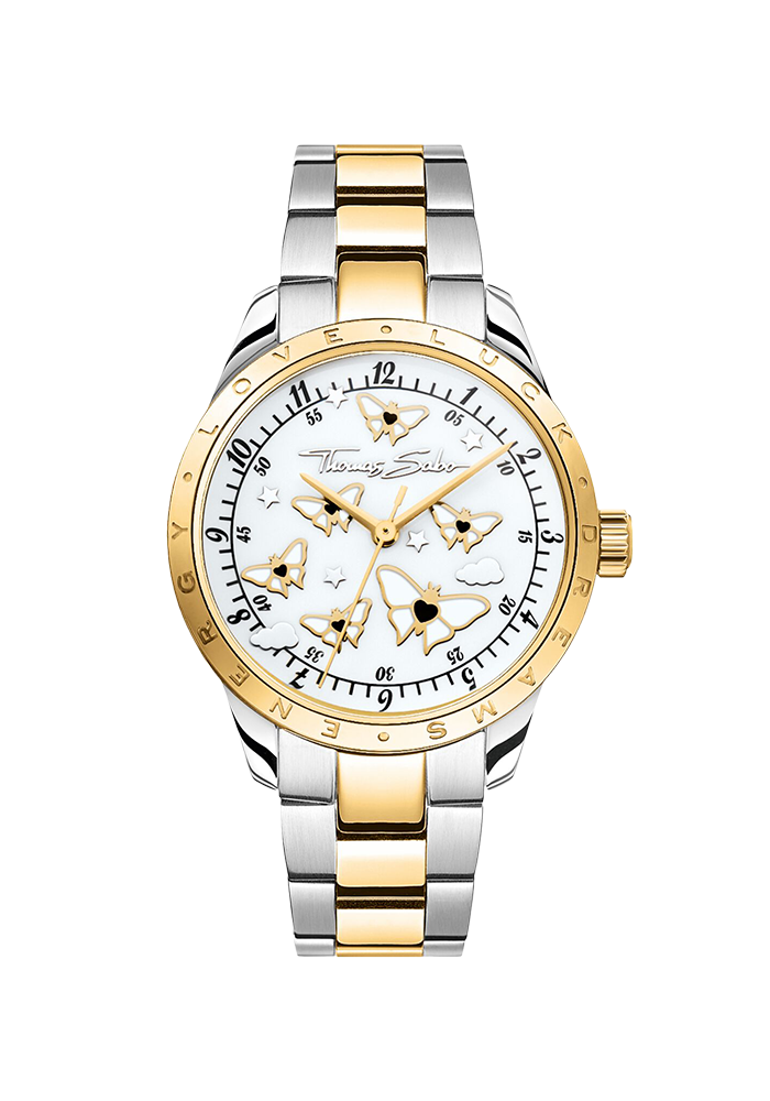 Thomas Sabo Damenuhr mit Schmetterlingen Bicolor WA0433-291-202 bei Juwelier am Schloss in Schwetzingen Baden-Württemberg