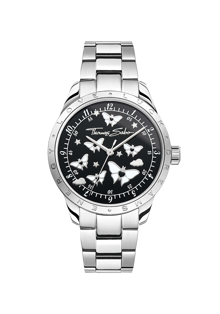 Thomas Sabo Damenuhr mit Schmetterlingen silberfarben WA0432-201-203 bei Juwelier am Schloss in Schwetzingen Baden-Württemberg