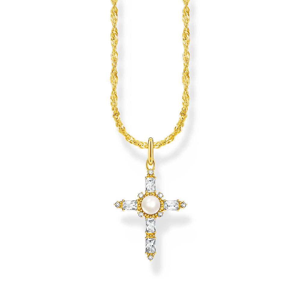 Thomas Sabo True Romance Kette mit weißem Kreuzanhänger Cross Romance vergoldet KE2296-445-14 bei Juwelier am Schloss in Schwetzingen Baden-Württemberg