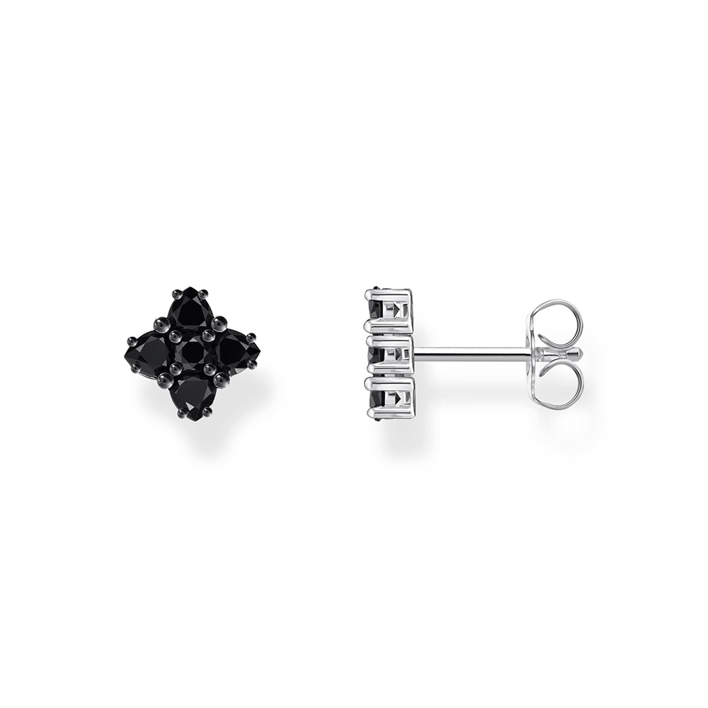 Thomas Sabo True Romance Ohrstecker in 4-eckigem Design mit schwarzen Steinen Silber geschwärzt H2171-643-11 bei Juwelier am Schloss in Schwetzingen Baden-Württemberg