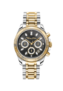 Thomas Sabo Uhr Divine Chrono mit Zifferblatt in Schwarz gelbgoldfarben WA0398-291-201 bei Juwelier am Schloss in Schwetzingen Baden-Württemberg