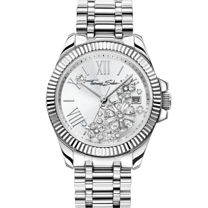 Thomas Sabo Damenuhr Blumen aus weißen Steinen WA0380-201-201 bei Juwelier am Schloss in Schwetzingen Baden-Württemberg