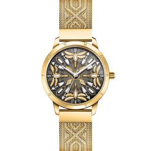 Thomas Sabo Damenuhr mit 33 mm, Libellen und Steinen goldfarben WA0422-264-207 bei Juwelier am Schloss in Schwetzingen Baden-Württemberg