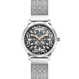 Thomas Sabo Damenuhr mit 33 mm, Libellen und Steinen silberfarben WA0423-201-201 bei Juwelier am Schloss in Schwetzingen Baden-Württemberg