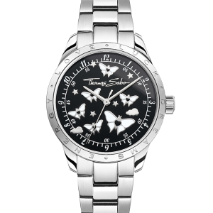 Thomas Sabo Damenuhr mit Schmetterlingen silberfarben WA0432-201-203 bei Juwelier am Schloss in Schwetzingen Baden-Württemberg