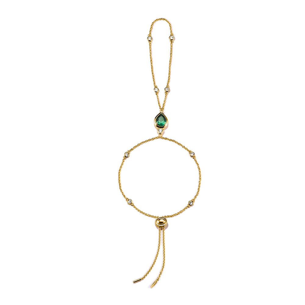 Thomas Sabo Elyndra Armband Grüner Stein Elyndra 18k Vergoldung A2211-971-6 bei Juwelier am Schloss in Schwetzingen Baden-Württemberg