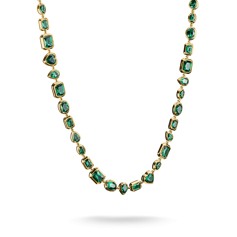 Thomas Sabo Elyndra Kette Grüne Steine Elyndra 18k Vergoldung KE2341-971-6 bei Juwelier am Schloss in Schwetzingen Baden-Württemberg