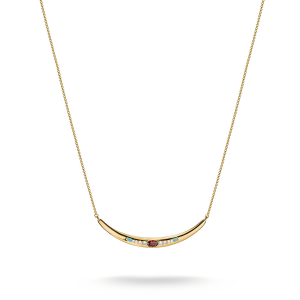 Thomas Sabo Elyndra Kette Roter Zirkoniastein Halbform Elyndra 18k Vergoldung KE2330-971-7 bei Juwelier am Schloss in Schwetzingen Baden-Württemberg