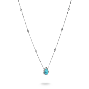 Thomas Sabo Elyndra Kette Türkiser Tropfenförmiger Stein Elyndra Silber KE2331-405-17 bei Juwelier am Schloss in Schwetzingen Baden-Württemberg