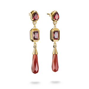 Thomas Sabo Elyndra Ohrringe Rote Steine Elyndra 18k Vergoldung H2332-414-10 bei Juwelier am Schloss in Schwetzingen Baden-Württemberg