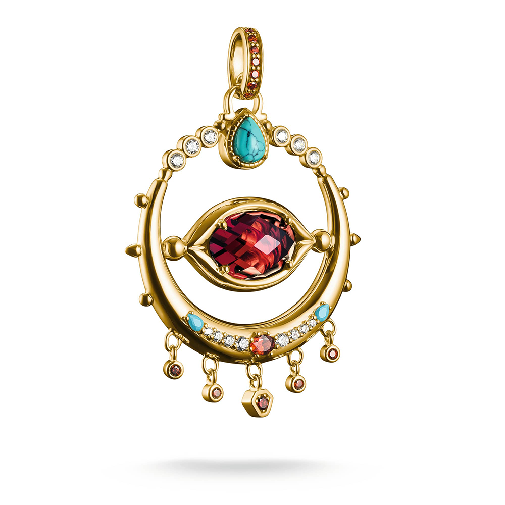 Thomas Sabo Elyndra Anhänger Auge Roter Zirkonia Stein Elyndra 18k Vergoldung PE985-434-7 bei Juwelier am Schloss in Schwetzingen Baden-Württemberg