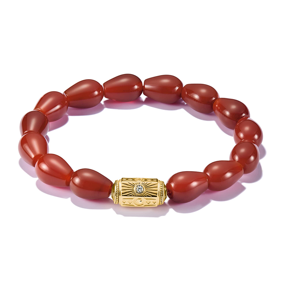 Thomas Sabo Elyndra Armband Beads Roter Achat 18k Vergoldung A2214-414-10 bei Juwelier am Schloss in Schwetzingen Baden-Württemberg