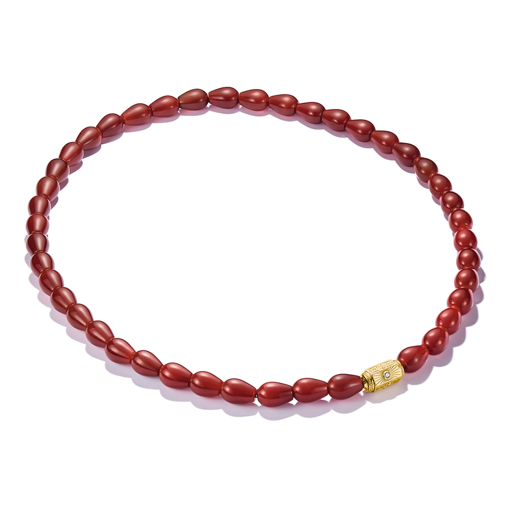 Thomas Sabo Elyndra Kette Roter Achat Beads Elyndra 18k Vergoldung KE2337-414-10 bei Juwelier am Schloss in Schwetzingen Baden-Württemberg