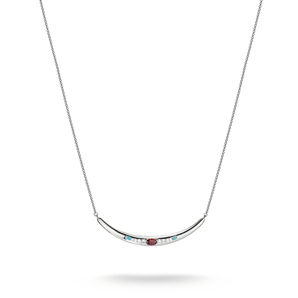 Thomas Sabo Elyndra Kette Roter Zirkoniastein Halbform Elyndra Silber KE2330-166-7 bei Juwelier am Schloss in Schwetzingen Baden-Württemberg